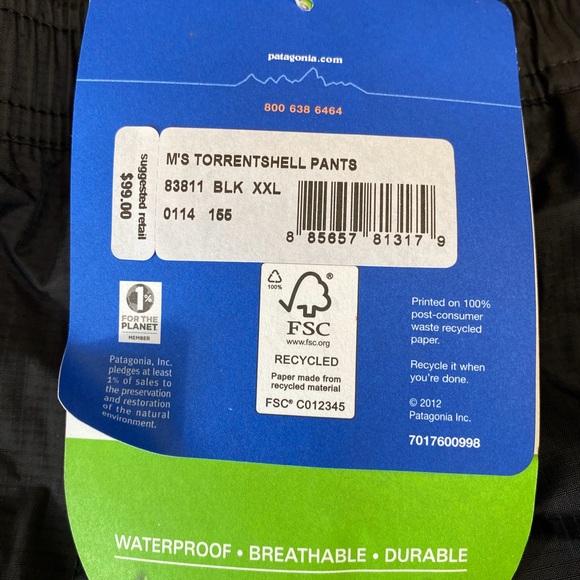 Patagonia alpine climbing pants/ TORRENTSHELL NWT. XXL - Picture 3 of 7